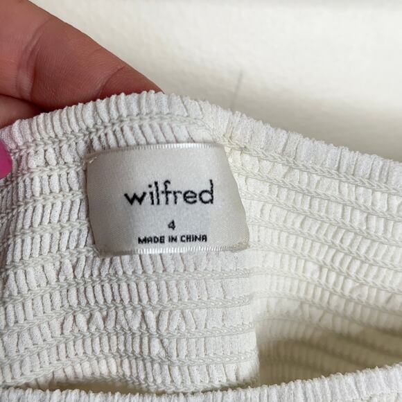 WILFRED x ARITZIA Tempest Chiffon Smocked Mini Dress Ivory White {XX20} - Picture 5 of 6